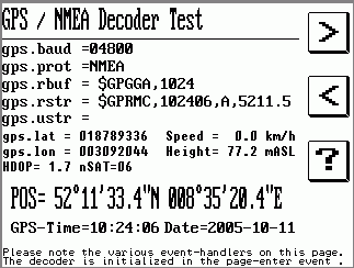 screenshot GPS / NMEA Decoder Test